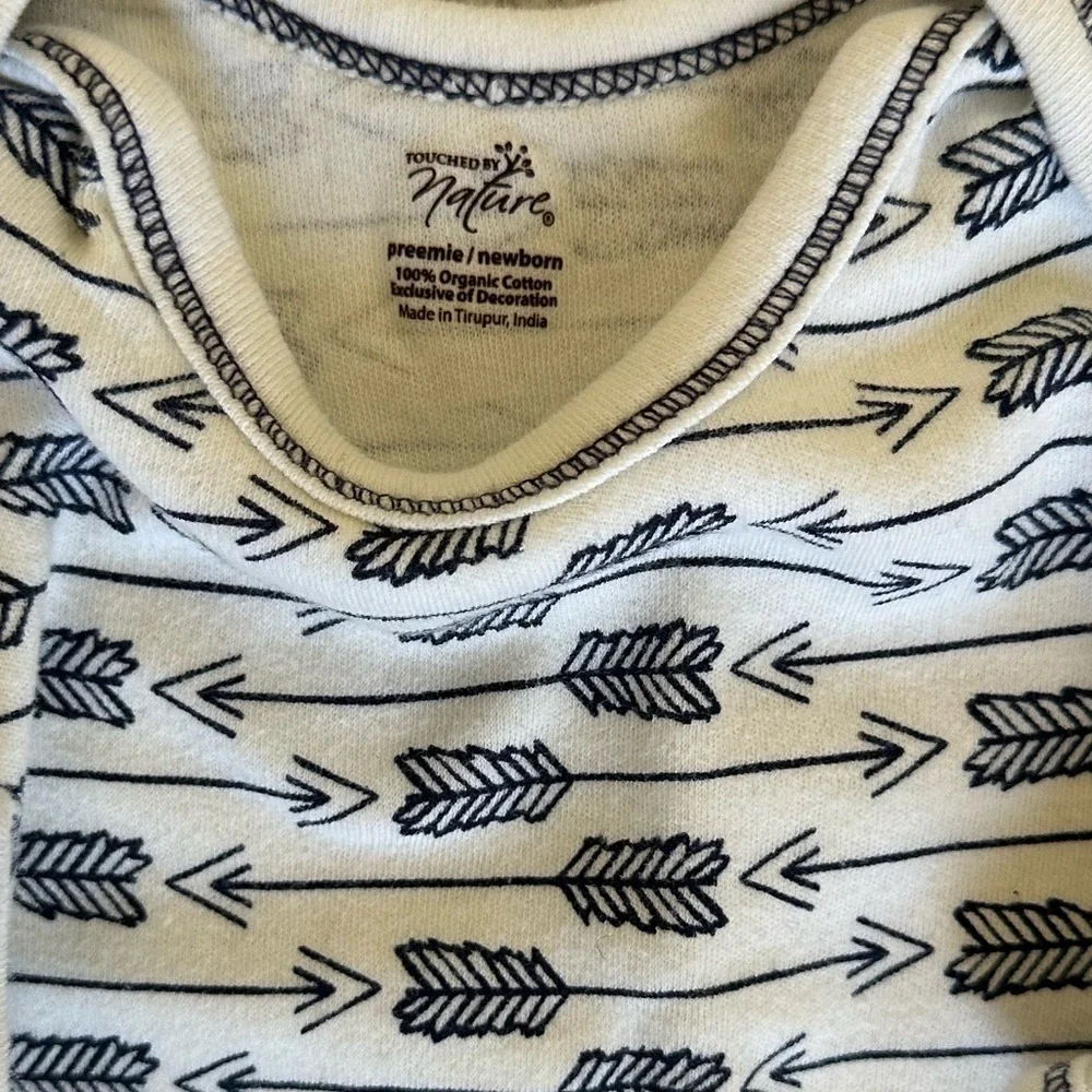 Touched by Nature Baby Boy Preemie NB Organic Cotton Sleep Gown pajamas arrows